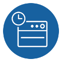 Round Blue Oven with Timer Icon